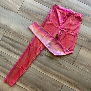 American Apparel Leggings - pink and orange metallic - size M